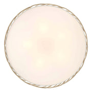 Golden Lighting Simbolo 24in 5-Light Pendant | Rustic Almond and Ivory Linen Fabric | Kitchen Island & Dining Room | Model 4501-5P AM