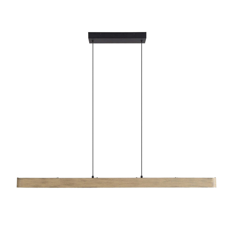Golden Lighting Silva 47in Integrated LED Linear Pendant | Modern Driftwood Aluminum and Steel | Kitchen Island & Dining Room | Model 4962-48 DW