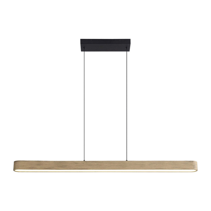 Golden Lighting Silva 47in Integrated LED Linear Pendant | Modern Driftwood Aluminum and Steel | Kitchen Island & Dining Room | Model 4962-48 DW