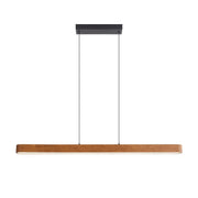 Golden Lighting Silva 48in Linear LED Pendant | Modern Walnut Wood and Steel | Kitchen Island & Dining Room | Model 4962-48 WA