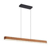Golden Lighting Silva 48in Linear LED Pendant | Modern Walnut Wood and Steel | Kitchen Island & Dining Room | Model 4962-48 WA