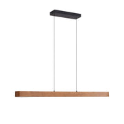 Golden Lighting Silva 48in Linear LED Pendant | Modern Walnut Wood and Steel | Kitchen Island & Dining Room | Model 4962-48 WA
