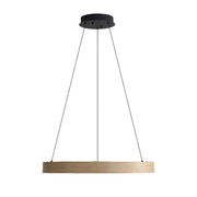 Golden Lighting Anello 24in LED Pendant | Modern Driftwood Wood-Look Drum | Kitchen Island & Dining Room | 23.63 x 23.63 x 2.13 in | Model 4963-24 DW