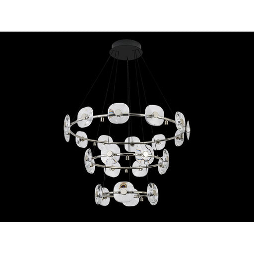 Golden Celestia 3 Tier 26 Light Chandelier, Chrome/No Shade - 5028-12-8-6CH