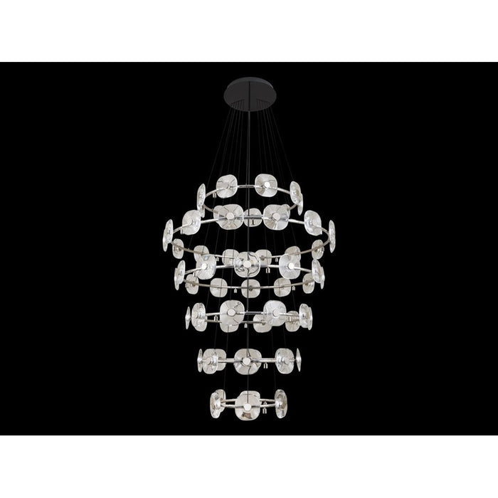 Golden Celestia 6 Tier 59 Light Chandelier, Chrome/No Shade - 5028-59CH