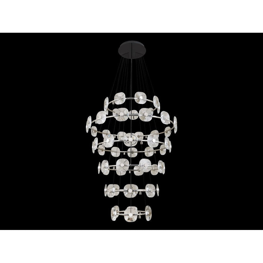Golden Celestia 6 Tier 59 Light Chandelier, Chrome/No Shade - 5028-59CH