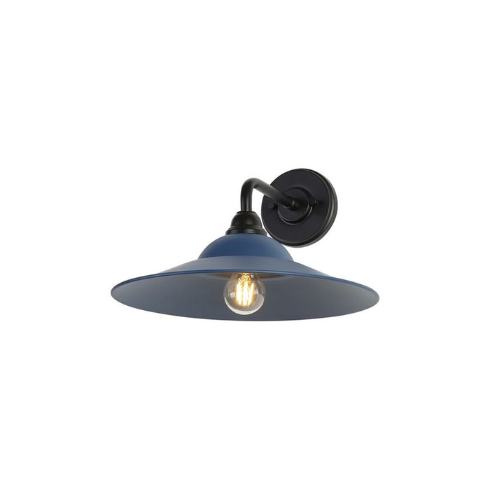 Golden Croma LED 1 Lt Outdoor Wall Sconce, Matte Black/Blue