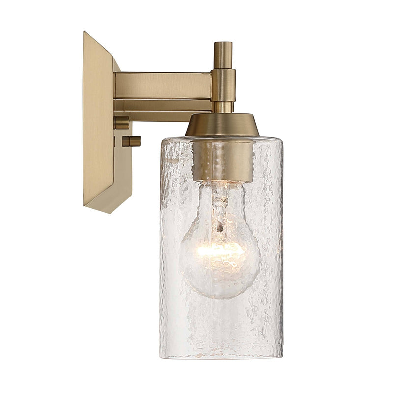 Golden Lighting Brilia 24in 3-Light Vanity Light | Transitional Brushed Champagne Brass and Hammered Water Glass | Bathroom | Model 5189-BA3 BCB-HWG