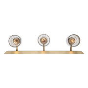 Golden Lighting Brilia 24in 3-Light Vanity Light | Transitional Brushed Champagne Brass and Hammered Water Glass | Bathroom | Model 5189-BA3 BCB-HWG
