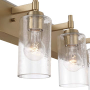 Golden Lighting Brilia 24in 3-Light Vanity Light | Transitional Brushed Champagne Brass and Hammered Water Glass | Bathroom | Model 5189-BA3 BCB-HWG