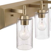 Golden Lighting Brilia 24in 3-Light Vanity Light | Transitional Brushed Champagne Brass and Hammered Water Glass | Bathroom | Model 5189-BA3 BCB-HWG