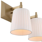 Golden Lighting Brilia 24in 3-Light Vanity Light | Transitional Brushed Champagne Brass and Pleated Fabric | Bathroom | Model 5189-BA3 BCB-PLT