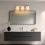 Golden Lighting Brilia 24in 3-Light Vanity Light | Transitional Polished Nickel and Pleated Fabric | Bathroom Vanity & Powder | Model 5189-BA3 PN-PLT