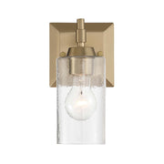 Golden Lighting Brilia 9in 1-Light Wall Sconce | Transitional Brushed Champagne Brass and Hammered Water Glass | Bathroom | Model 5189-WSC BCB-HWG