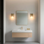 Golden Lighting Brilia 9in 1-Light Wall Sconce | Transitional Brushed Champagne Brass and Hammered Water Glass | Bathroom | Model 5189-WSC BCB-HWG