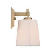 Golden Lighting Brilia 1-Light Wall Sconce | Transitional Brushed Champagne Brass and Pleated Fabric | Bathroom & Hallway | Model 5189-WSC BCB-PLT