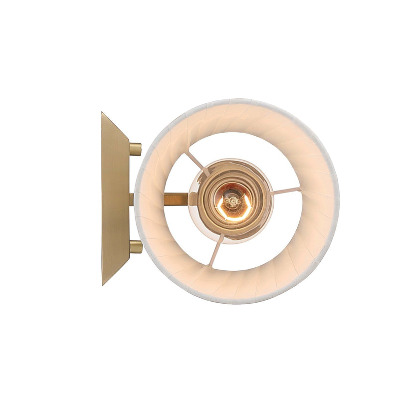 Golden Lighting Brilia 1-Light Wall Sconce | Transitional Brushed Champagne Brass and Pleated Fabric | Bathroom & Hallway | Model 5189-WSC BCB-PLT