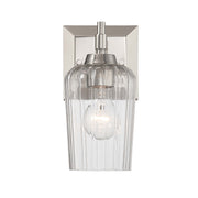 Golden Lighting Brilia 1-Light Wall Sconce | Transitional Polished Nickel and Fluted Glass | Bathroom & Hallway | Model 5189-WSC PN-FLT
