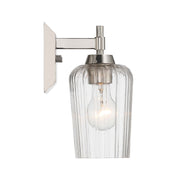 Golden Lighting Brilia 1-Light Wall Sconce | Transitional Polished Nickel and Fluted Glass | Bathroom & Hallway | Model 5189-WSC PN-FLT