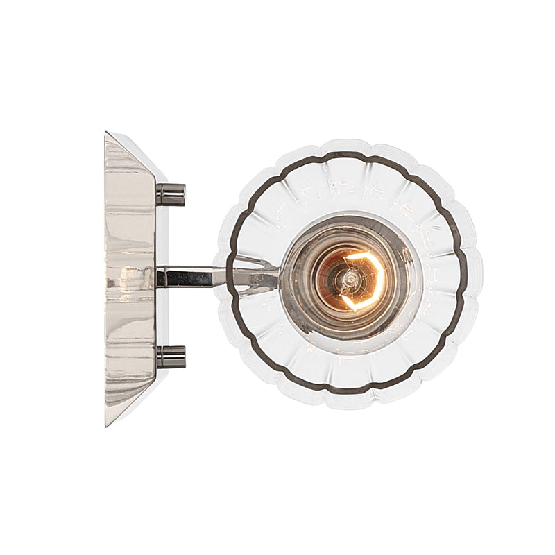 Golden Lighting Brilia 1-Light Wall Sconce | Transitional Polished Nickel and Fluted Glass | Bathroom & Hallway | Model 5189-WSC PN-FLT