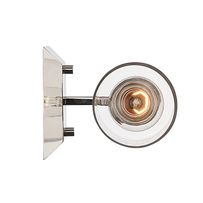 Golden Lighting Brilia 1-Light Wall Sconce | Transitional Polished Nickel and Hammered Water Glass | Bathroom & Hallway | Model 5189-WSC PN-HWG