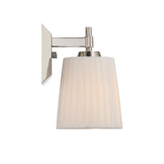 Golden Lighting Brilia 5.5in 1-Light Wall Sconce | Transitional Polished Nickel and Pleated Fabric | Bathroom & Hallway | Model 5189-WSC PN-PLT