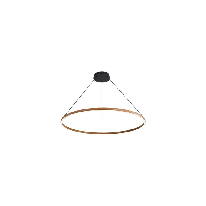 Golden Lighting Veritas 35" LED Ring Chandelier, Walnut/No Shade
