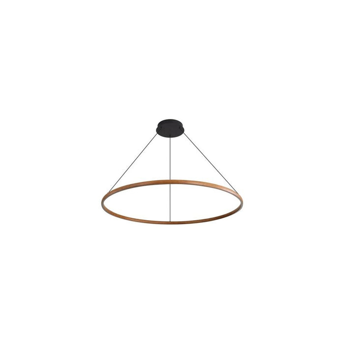 Golden Lighting Veritas 35" LED Ring Chandelier, Walnut/No Shade