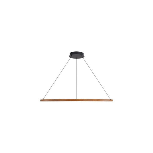 Golden Lighting Veritas 47" LED Ring Chandelier, Walnut/No Shade - 5460-47WA