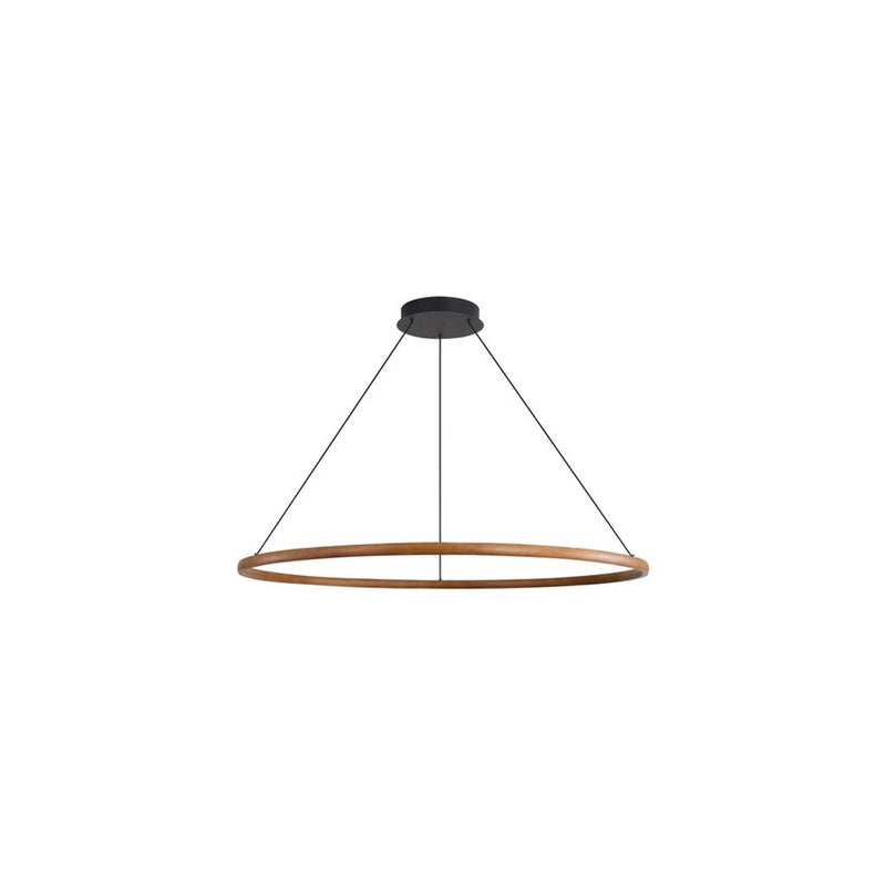 Golden Lighting Veritas 47" LED Ring Chandelier, Walnut/No Shade