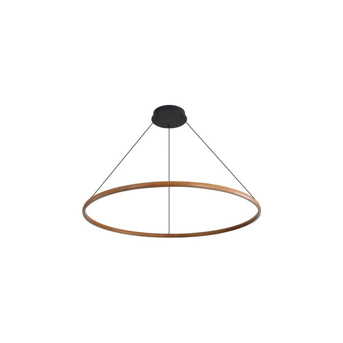Golden Lighting Veritas 47" LED Ring Chandelier, Walnut/No Shade
