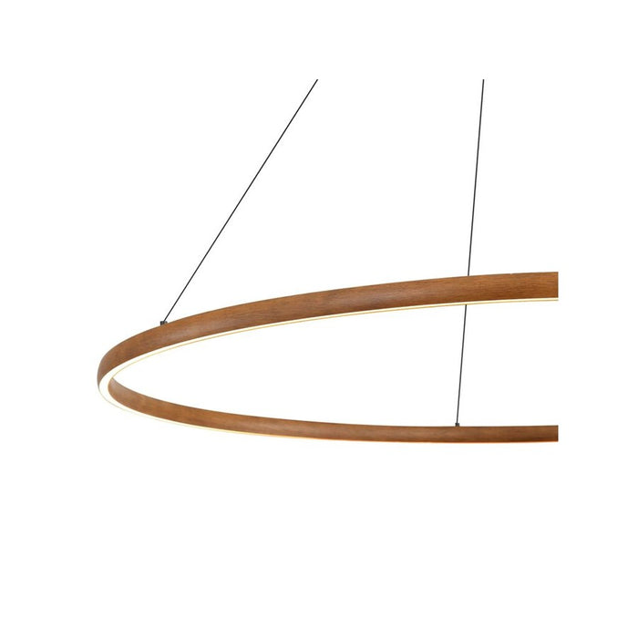 Golden Lighting Veritas 47" LED Ring Chandelier, Walnut/No Shade