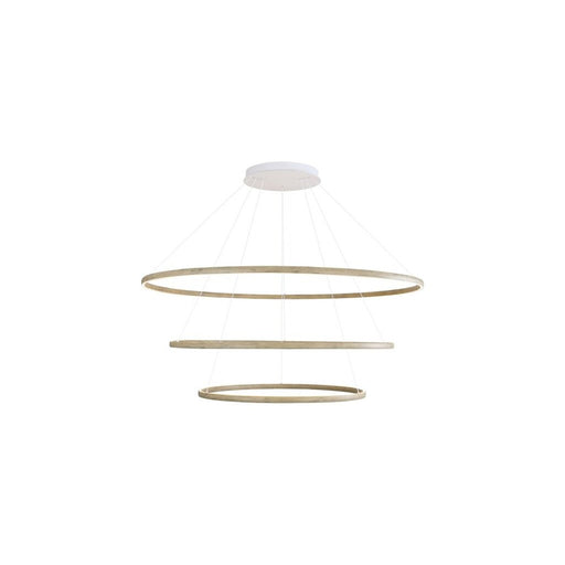 Golden Veritas 3 Tier 59" LED Ring Chandelier, Driftwood