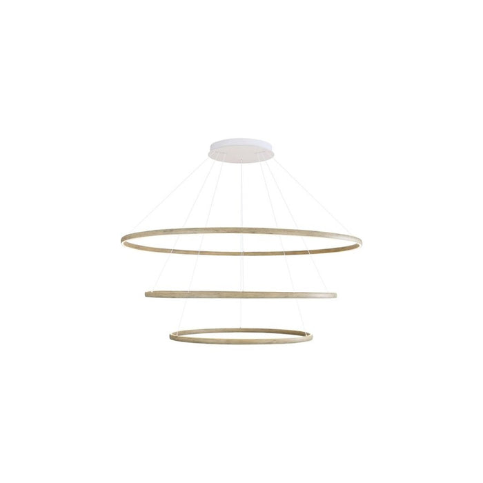 Golden Veritas 3 Tier 59" LED Ring Chandelier, Driftwood