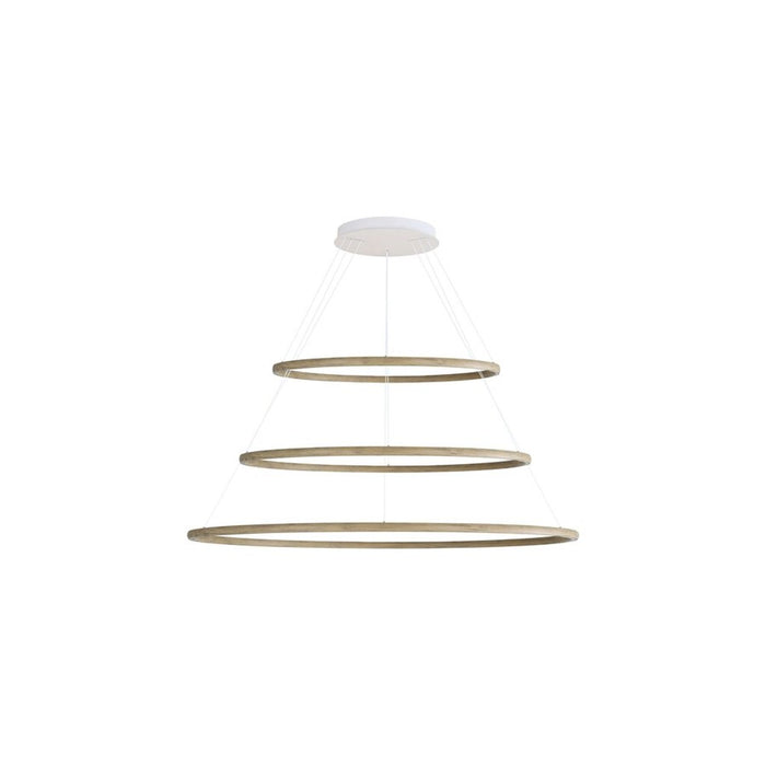 Golden Veritas 3 Tier 59" LED Ring Chandelier, Driftwood