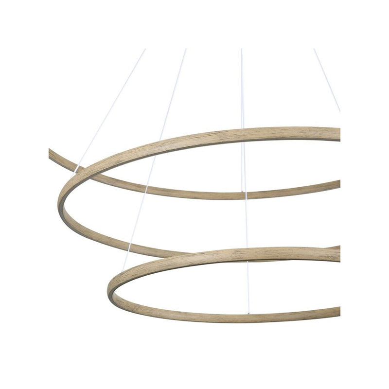 Golden Veritas 3 Tier 59" LED Ring Chandelier, Driftwood
