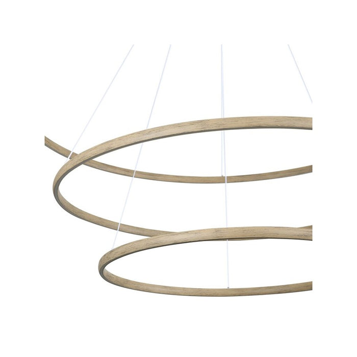 Golden Veritas 3 Tier 59" LED Ring Chandelier, Driftwood