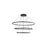 Golden Veritas 59" 3 Tier LED Ring Chandelier, Black/No Shade - 5460-59-47-35SNB