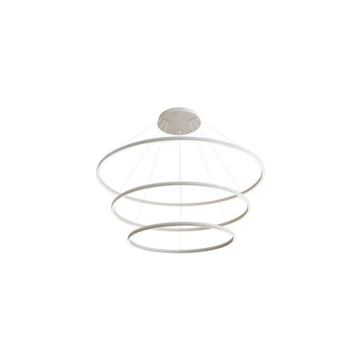 Golden Veritas 59" 3 Tier LED Ring Chandelier, White/No Shade