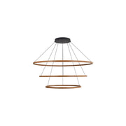 Golden Veritas 3 Tier 59" LED Ring Chandelier, Walnut/No Shade - 5460-59-47-35WA