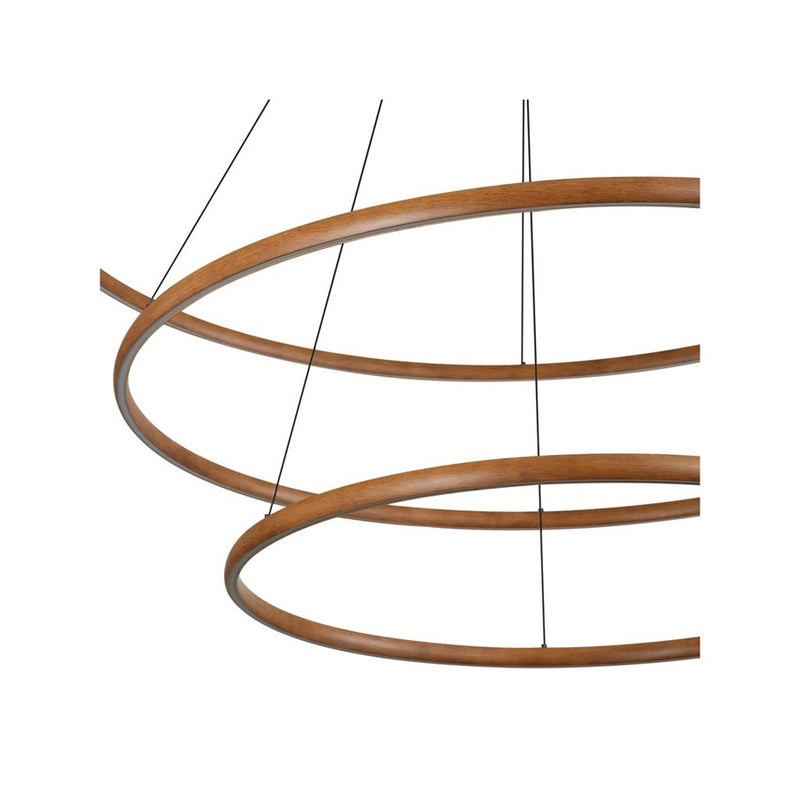 Golden Veritas 3 Tier 59" LED Ring Chandelier, Walnut/No Shade
