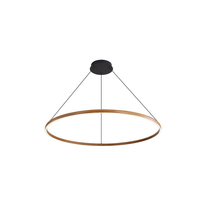 Golden Lighting Veritas 59" LED Ring Chandelier, Walnut/No Shade