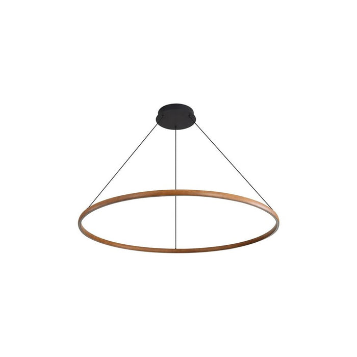 Golden Lighting Veritas 59" LED Ring Chandelier, Walnut/No Shade