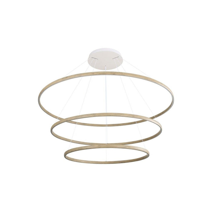 Golden Veritas 3 Tier 70" LED Ring Chandelier, Driftwood
