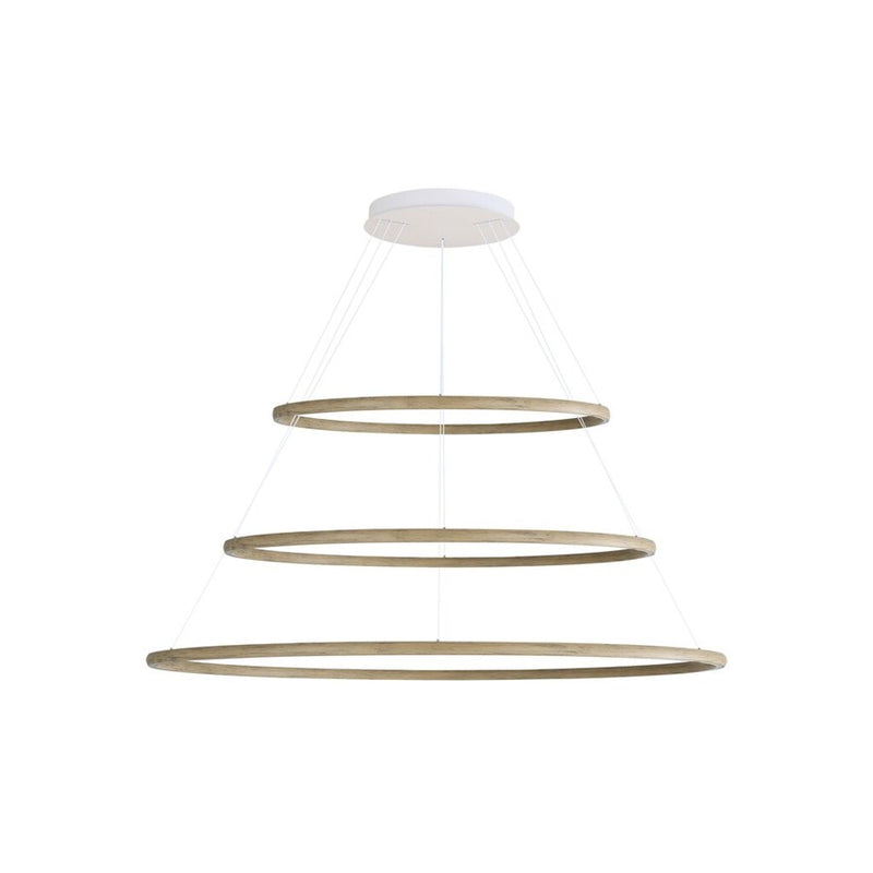 Golden Veritas 3 Tier 70" LED Ring Chandelier, Driftwood