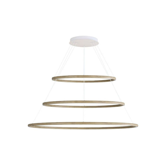 Golden Veritas 3 Tier 70" LED Ring Chandelier, Driftwood