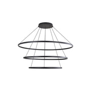 Golden Veritas 71" 3 Tier LED Ring Chandelier, Black/No Shade - 5460-71-59-47SNB