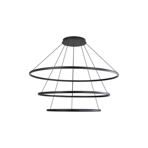 Golden Veritas 71" 3 Tier LED Ring Chandelier, Black/No Shade - 5460-71-59-47SNB