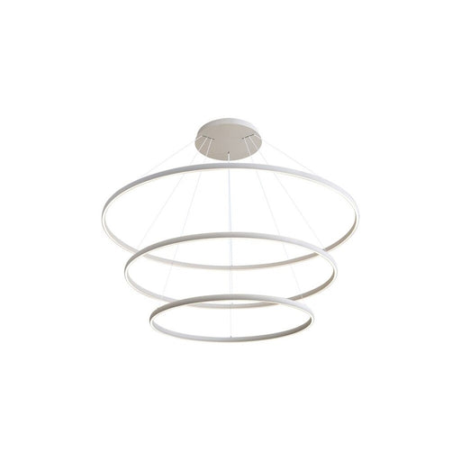 Golden Veritas 71" 3 Tier LED Ring Chandelier, White/No Shade