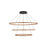Golden Veritas 3 Tier 70" LED Ring Chandelier, Walnut/No Shade